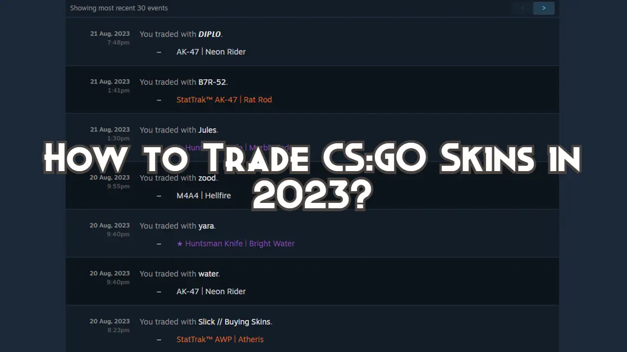 How to Trade CS2 Skins in 2023? - Playing History